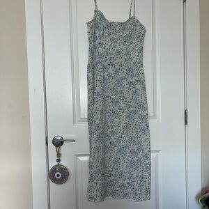 Speechless Blue and White Floral Midi Dress